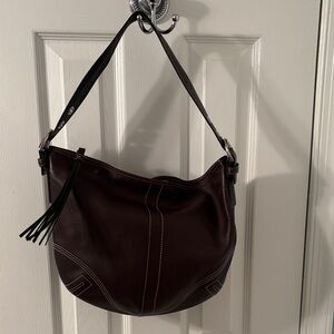 Vintage Coach Brown Leather Shoulder Bag